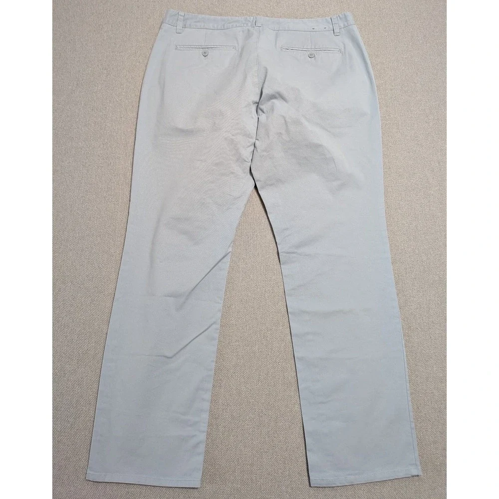 BONOBOS Pants Men's Light Gray 38x30 Slim Fit Cotton Blend Stretch Chinos Office